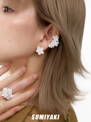 3D sakura earrings