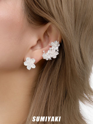 3D sakura earrings