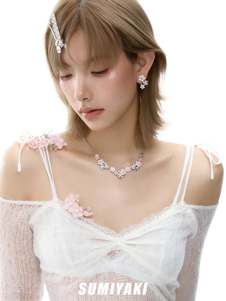 pink blossom earrings