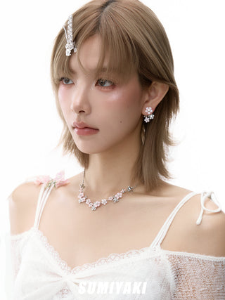 pink blossom earrings