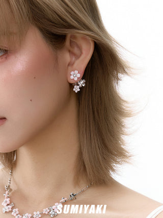 pink blossom earrings
