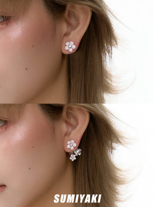pink blossom earrings