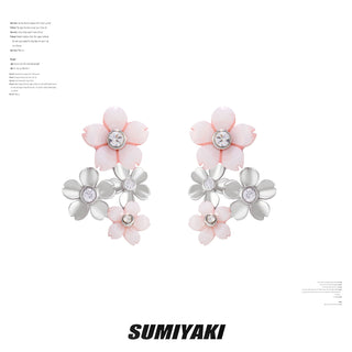 pink blossom earrings
