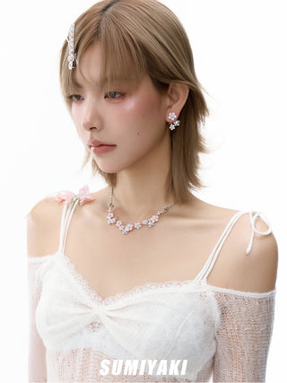 pink blossom necklace