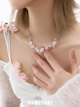 pink blossom necklace