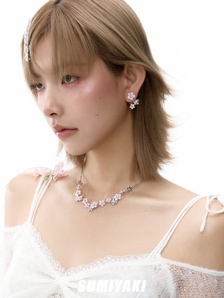 pink blossom necklace