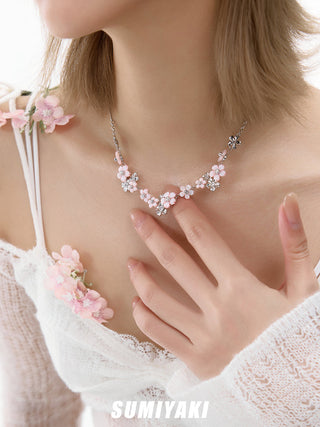 pink blossom necklace