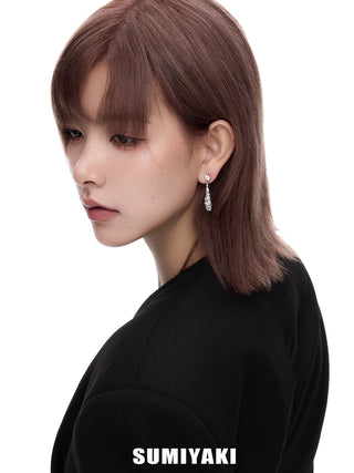 silver drop earrings