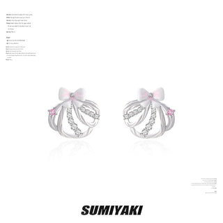 bow silver earrings