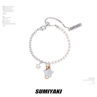 pearl cat bracelet