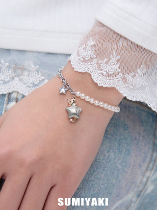 pearl cat bracelet