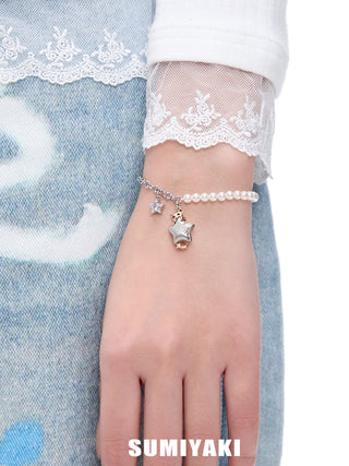 pearl cat bracelet