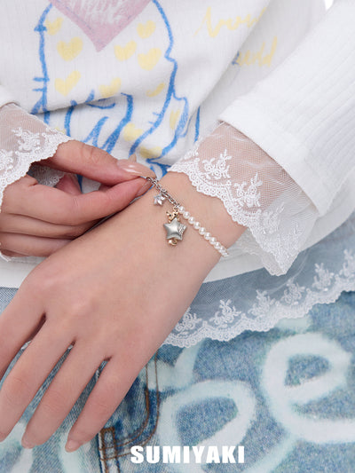 pearl cat bracelet