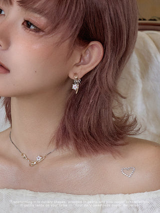 bow pearl earrings