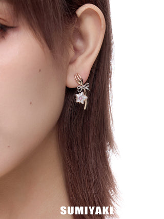 bow pearl earrings