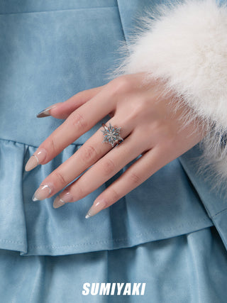 snowflake open ring