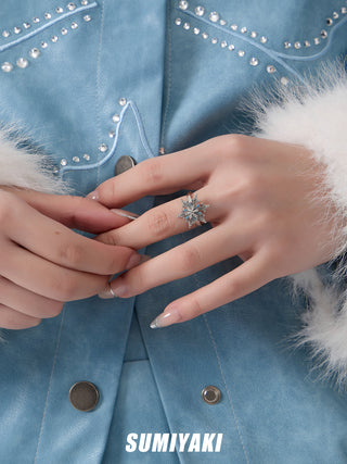 snowflake open ring