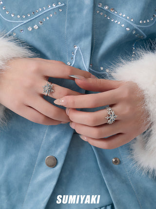 snowflake open ring
