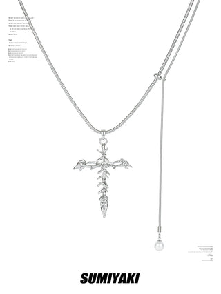 skeleton cross necklace