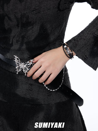butterfly leather bracelet