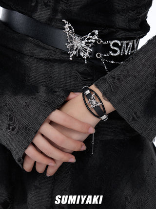 butterfly leather bracelet