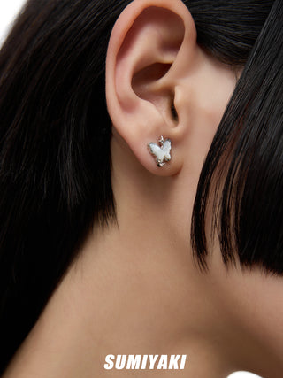 white shell earrings