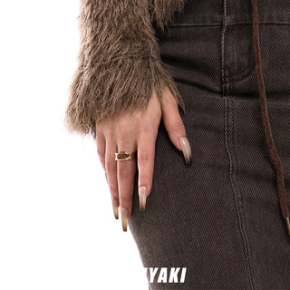 tigereye open ring