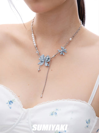 butterfly pearl necklace