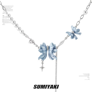 butterfly pearl necklace