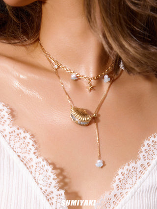 gold shell necklace