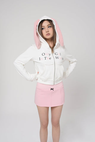 [EatmePlz] Bow-knot Solid Color Ultra-Short Hip Skirt