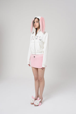 [EatmePlz] Bow-knot Solid Color Ultra-Short Hip Skirt