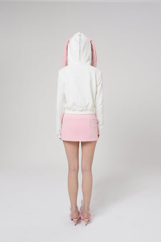 [EatmePlz] Bow-knot Solid Color Ultra-Short Hip Skirt