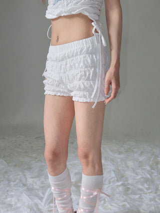 [EatmePlz] Puff White Lace Shorts