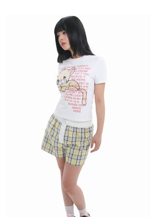 [EatmePlz] Milk Yellow Cat Cartoon Graphic tee