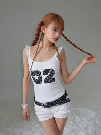 [EatmePlz] White Lace Camisole Hottie Sleeveless Top