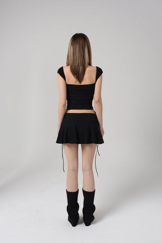 [EatmePlz] Printed graphic Low waist skirt