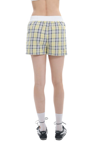 [EatmePlz] Retro Y2K light yellow plaid shorts