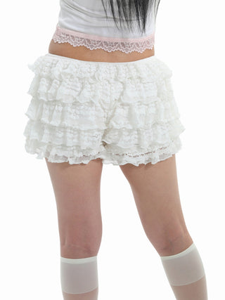 [EatmePlz] Lace bow Puffy cake skirt pants
