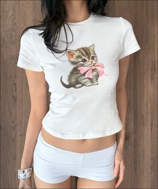 [EATMEPLZ] kitten baby tee