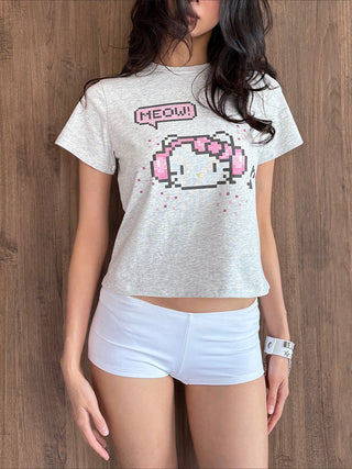 [EATMEPLZ] pixel kitty tee