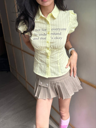 [EATMEPLZ] milk tea skirt