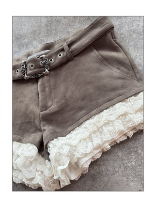 [EATMEPLZ] lace workwear shorts