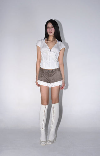 [EATMEPLZ] lace workwear shorts