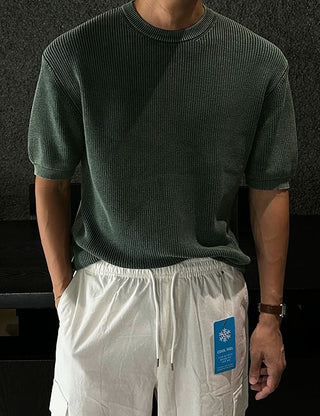 Pigment Round Short Sleeve Knit (5 colors)
