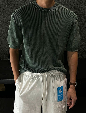 Pigment Round Short Sleeve Knit (5 colors)