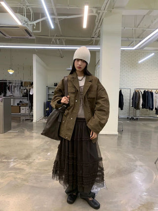 [NEVERSEEZ] Washed Cotton Work Jacket