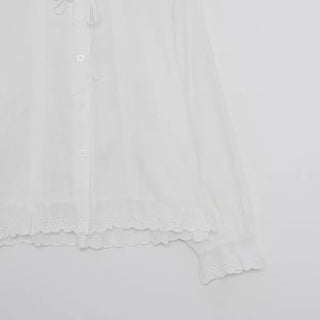 Pintuck lace blouse