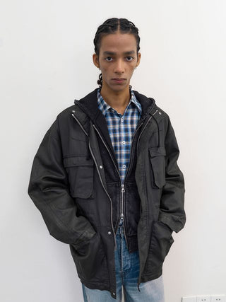 [NeverSeez] Distressed Waxed Workwear Jacket