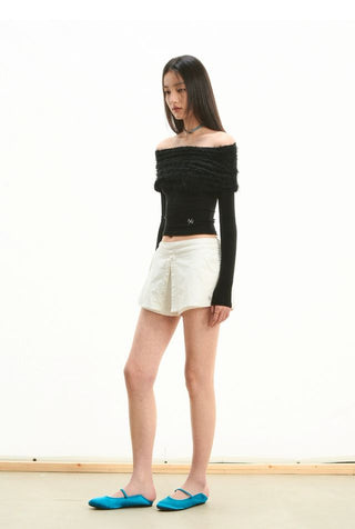 [NOTAWEAR] Fake two-piece textured skirt